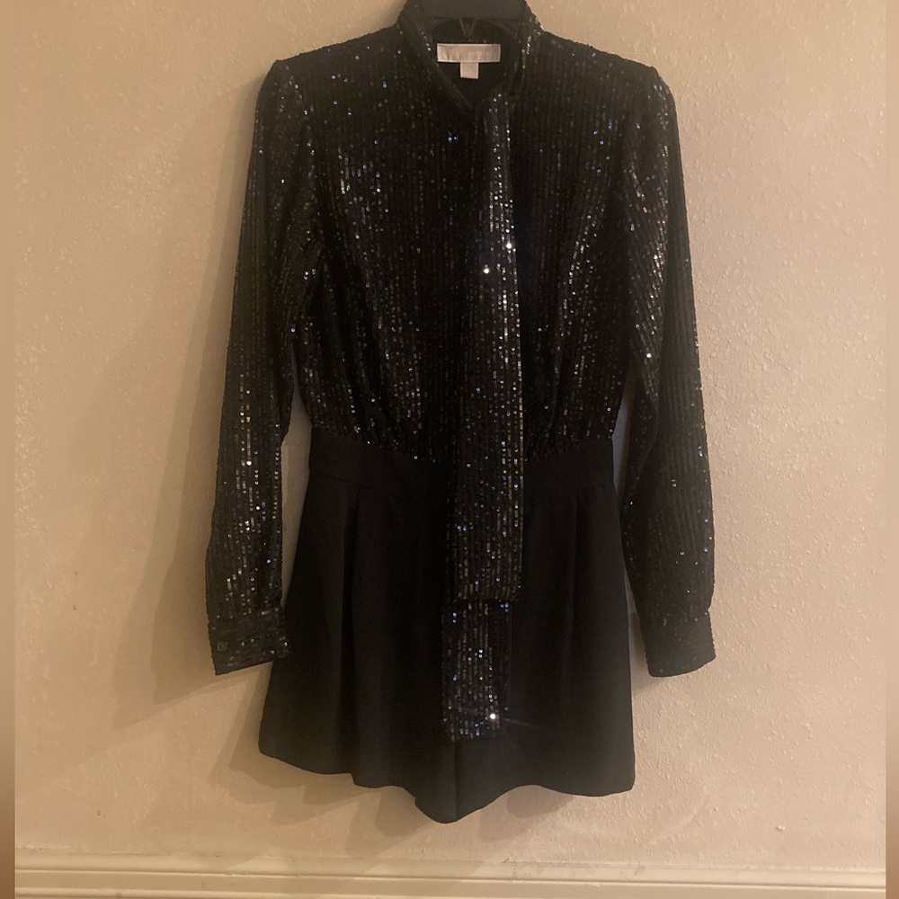 MICHAEL Michael Kors Black Sequin Top